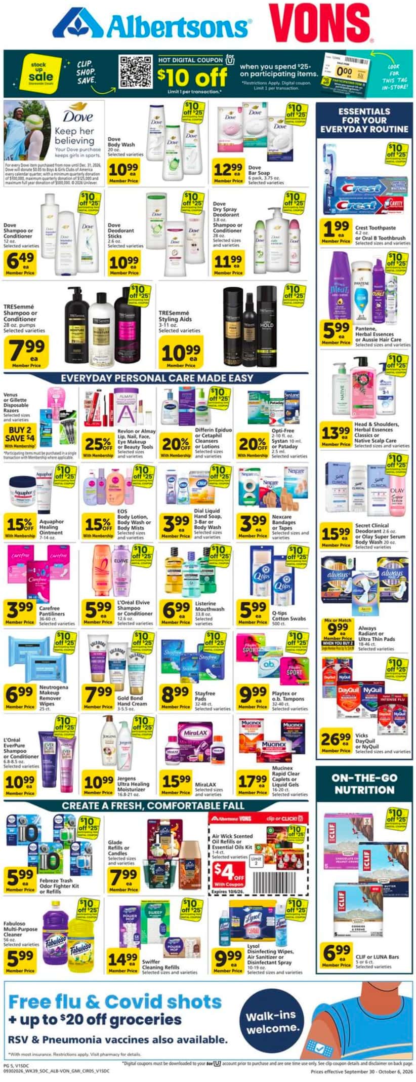 Vons Weekly Ad (October 14 - 20, 2026) Preview - Image 1 Sept. 30 - Oct. 6